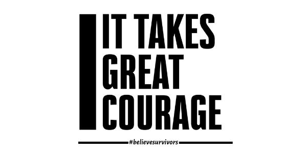 Bold black text on a white background reads It Takes Great Courage